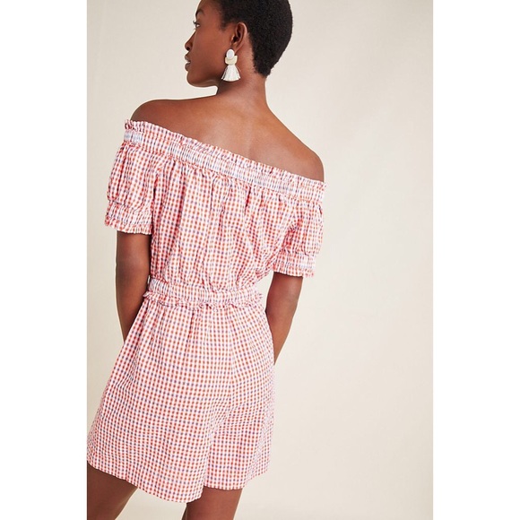 NWOT ANTHROPOLOGIE CHECKED ROMPER SIZE LARGE - Picture 2 of 9